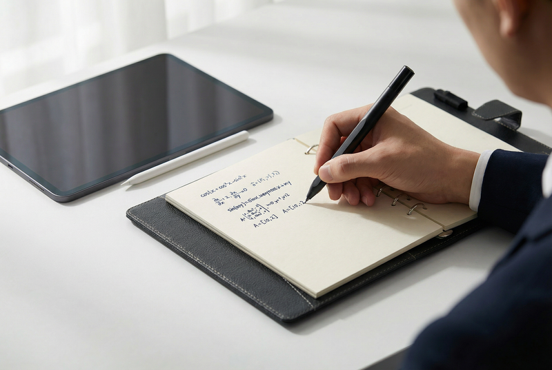 messieur prefere utiliser le cahier pour mieux mémorer 