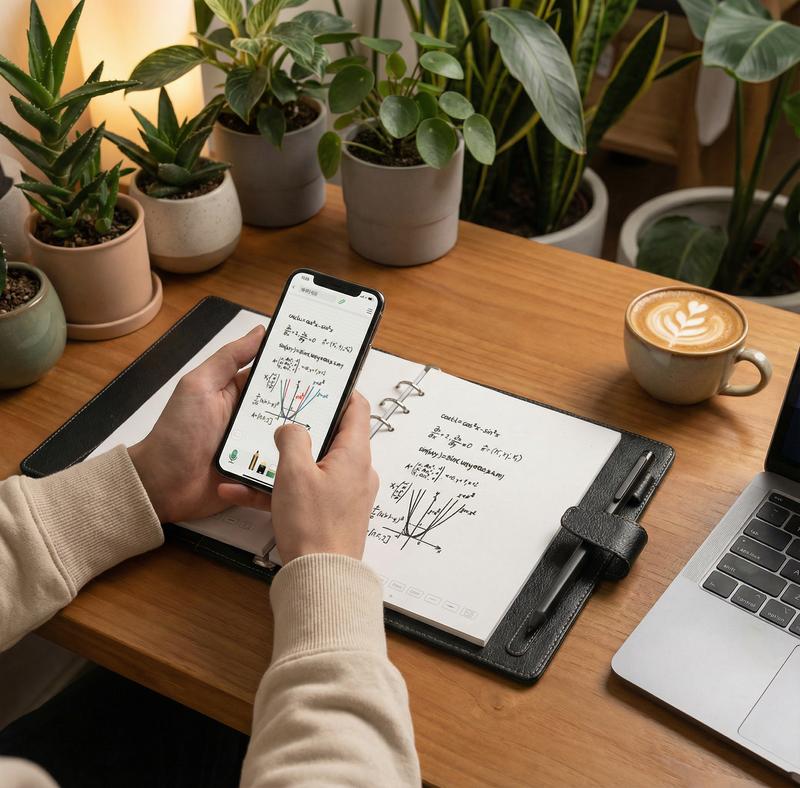 messieur utilise la synchronisation avec le cahier 